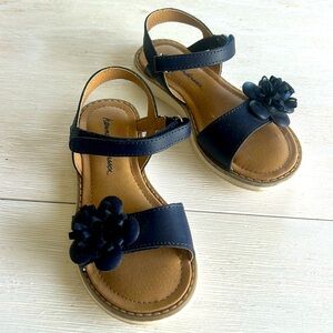 Hanna Andersson Justina 2 Velcro Strap Girls Sandals Navy Size 11